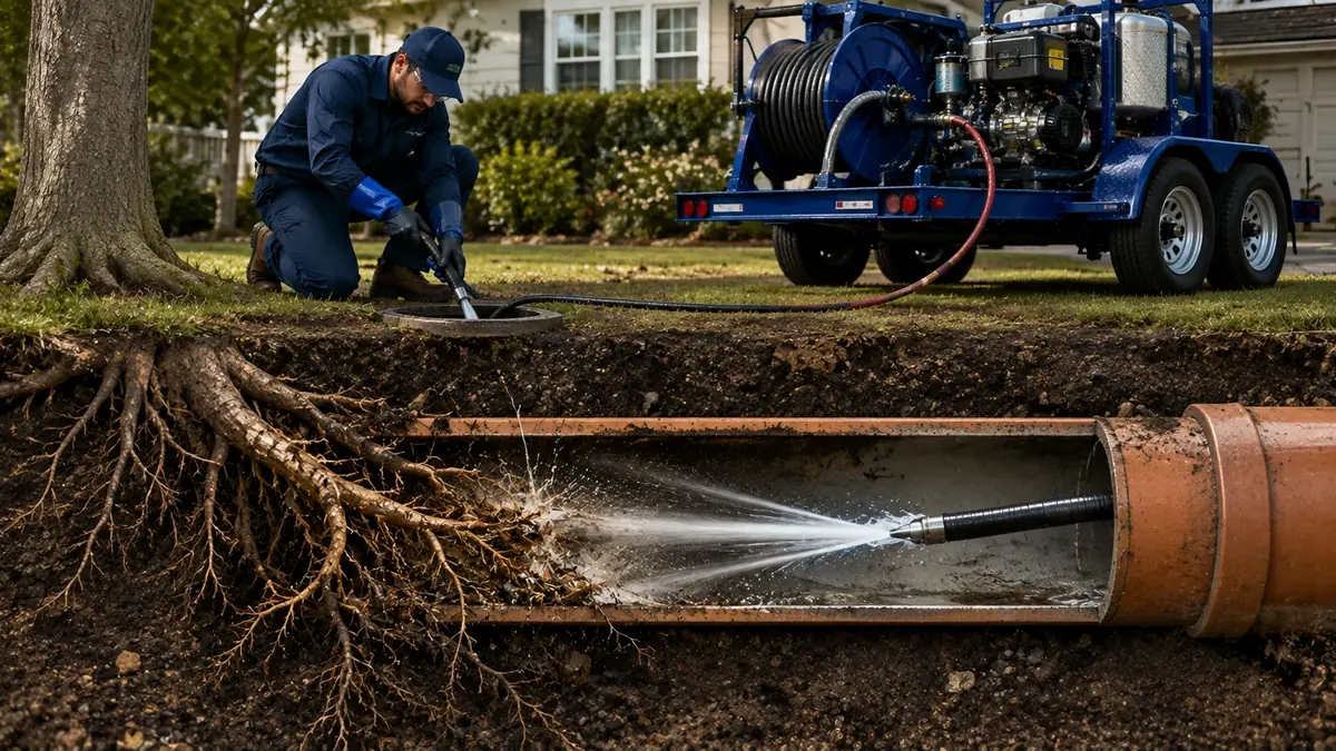 Tree Root Removal with Hydro Jetting in Glendale